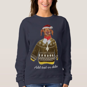Sudadera Xmas Cream Dachshund Navidades feos Weiner Dog Mom