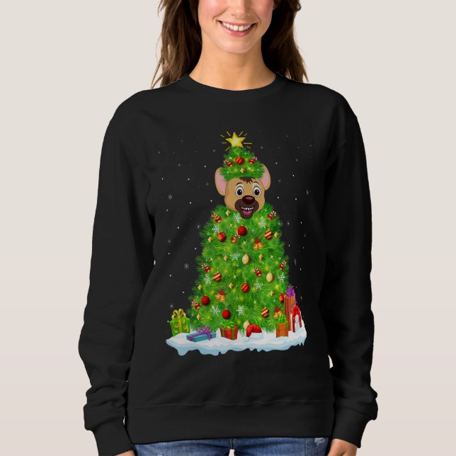 Sudadera Xmas Decorations Lights Santa Hyena Christmas Tree (Anverso)
