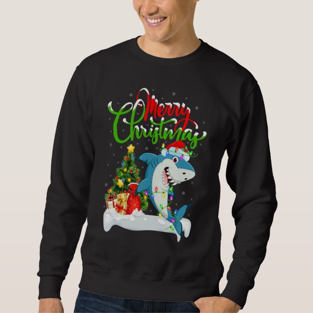 Sudadera Xmas Decorations Santa Great White Shark Christmas (Anverso)