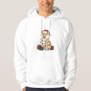 Sudadera Xmas Encendiendo Santa Hat Shiba Inu Navidades de 