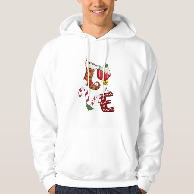 Sudadera Xmas Gift Love Wine Navidades (Anverso)
