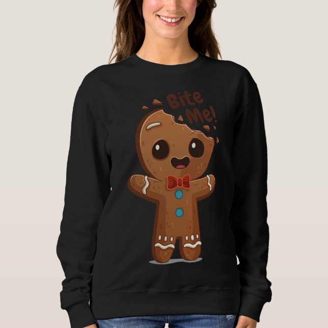 Sudadera Xmas Gingerbread Man Me Comete Regalos Para Navida (Anverso)