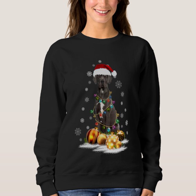 Sudadera Xmas Grandes Navidades de Perro Danés iluminan San (Anverso)