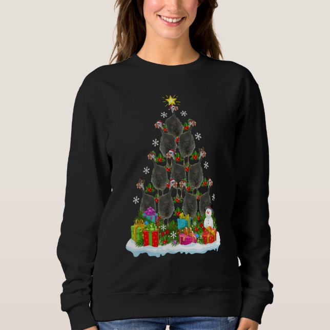 Sudadera Xmas Holiday   Guinea Fowl Bird Christmas Tree (Anverso)