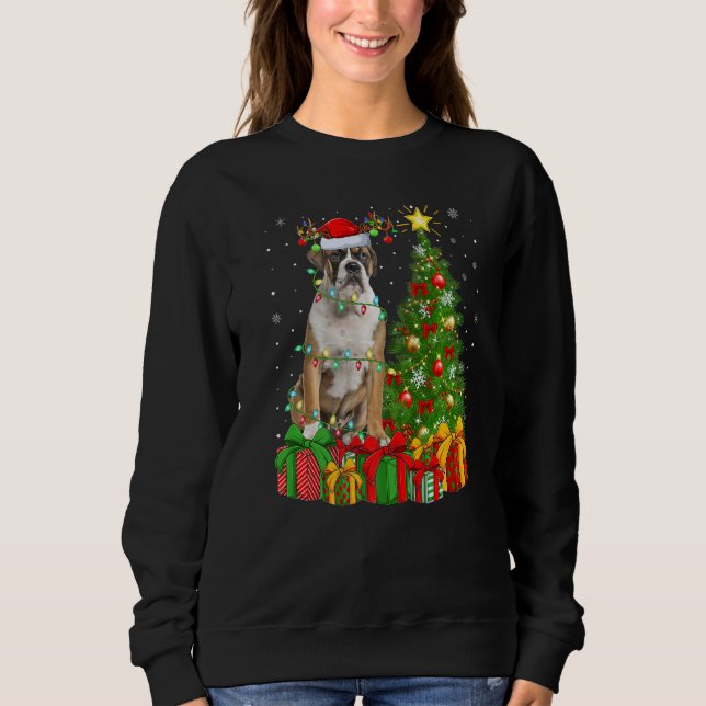 Sudadera Xmas Holiday Lights Santa English Bulldog Christma (Anverso)
