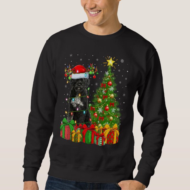 Sudadera Xmas Holiday Lights Santa Giant Schnauzer Dog Chri (Anverso)