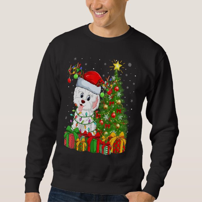 Sudadera Xmas Holiday Lights Santa Havanese Dog Christmas T (Anverso)