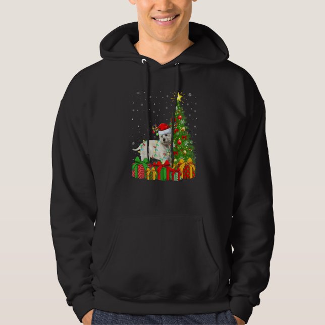 Sudadera Xmas Holiday Lights Santa Westie Dog Christmas Tre (Anverso)