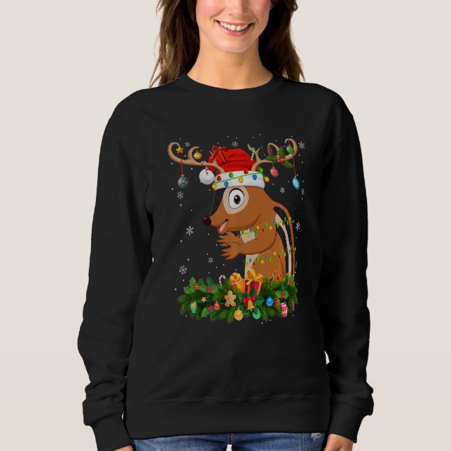Sudadera Xmas Holiday Reindeer Hat Santa Chipmunk Christmas (Anverso)