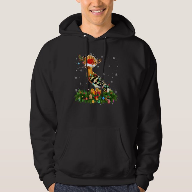 Sudadera Xmas Holiday Reindeer Hat Santa Hoopoes Bird Chris (Anverso)