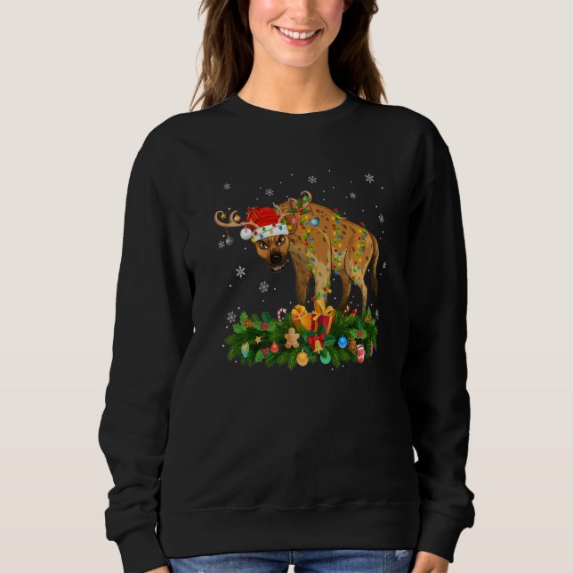 Sudadera Xmas Holiday Reindeer Hat Santa Hyena Christmas   (Anverso)