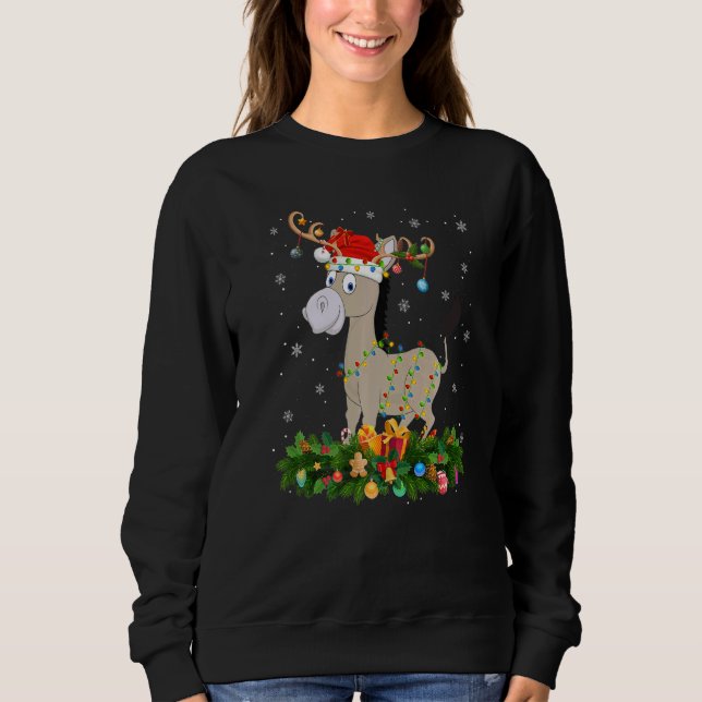 Sudadera Xmas Holiday Reindeer Hat Santa Mule Christmas   (Anverso)