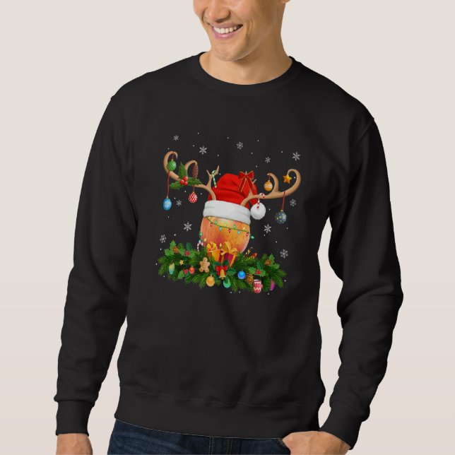 Sudadera Xmas Holiday Reindeer Hat Santa Peach Fruit Christ (Anverso)
