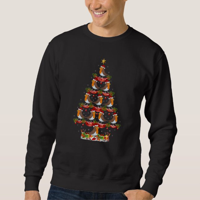 Sudadera Xmas Holiday Santa American Robin Bird Christmas T (Anverso)