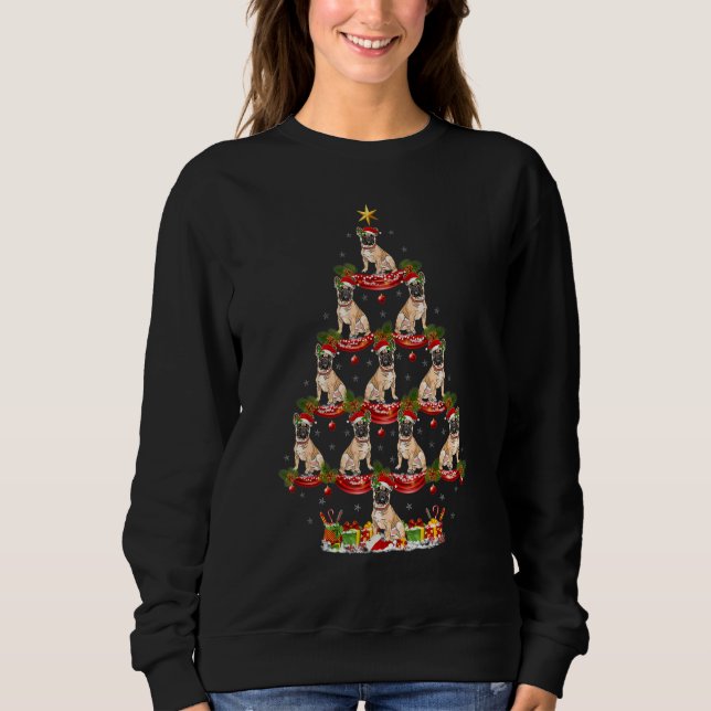 Sudadera Xmas Holiday   Santa Bulldog Christmas Tree (Anverso)