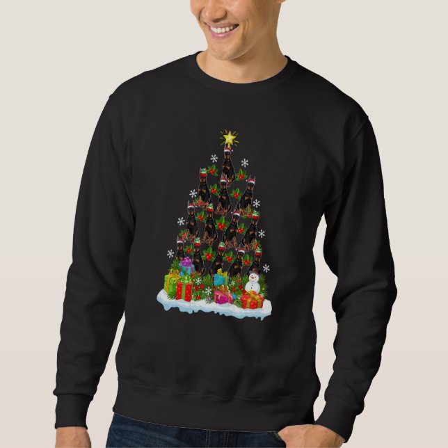 Sudadera Xmas Holiday  Santa Doberman Dog Christmas Tree (Anverso)