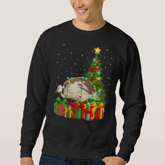 Sudadera Xmas Holiday Santa Guinea Fowl Bird Christmas Tree (Anverso)