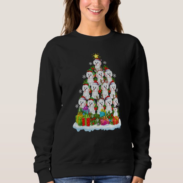 Sudadera Xmas Holiday  Santa Havanese Dog Christmas Tree (Anverso)