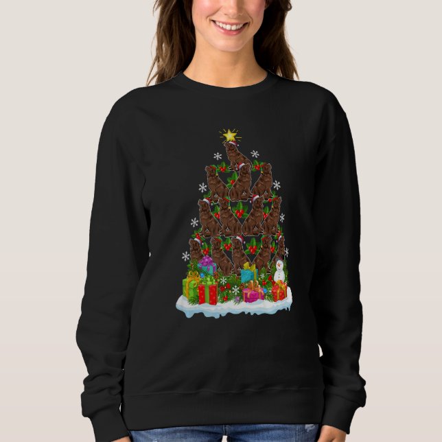 Sudadera Xmas Holiday  Santa Newfoundland Dog Christmas Tre (Anverso)