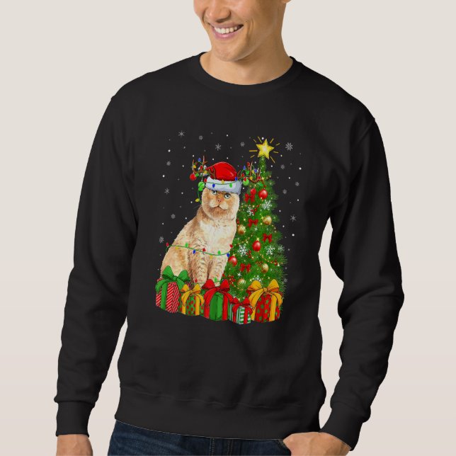 Sudadera Xmas Holiday Santa Scottish Fold Cat Christmas Tre (Anverso)
