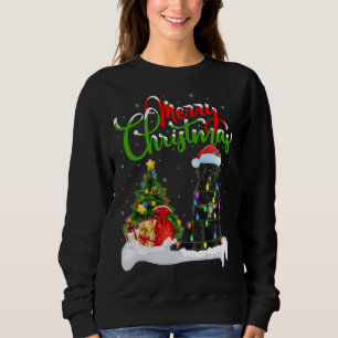 Sudadera Xmas Iluminación coincidiendo con Perro de Agua de