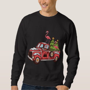 Sudadera Xmas Iluminación Flamingo Riendo Árbol de Navidad 