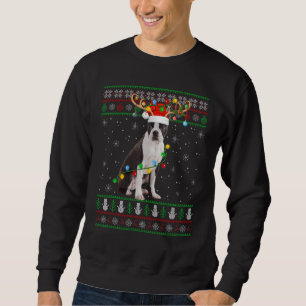 Sudadera Xmas Iluminando Santa Boston Terrier Perro Cristo