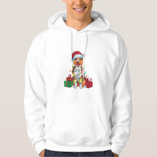 Sudadera Xmas Iluminando Santa Hat Australian Kelpie Dog Ch