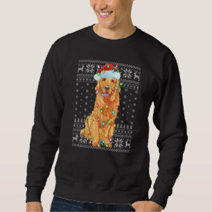 Sudadera Xmas Iluminando Santa Hat Ugly Golden Retriever Ch