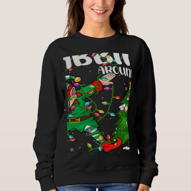 Sudadera Xmas Lighting Elf Dabbing Around The Christmas Tre (Anverso)