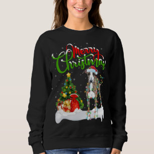 Sudadera Xmas Lighting Mating Perro de Greyhound Santa Ital