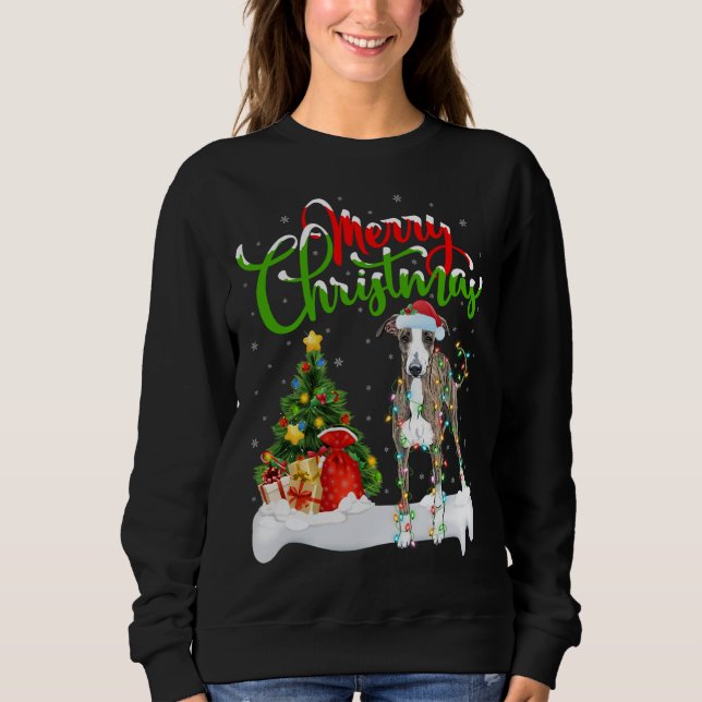 Sudadera Xmas Lighting Mating Perro de Greyhound Santa Ital (Anverso)