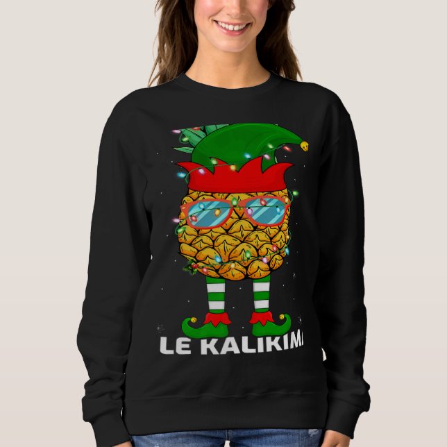 Sudadera Xmas Lighting Mele Kalikimaka Pineapple Elf Christ (Anverso)