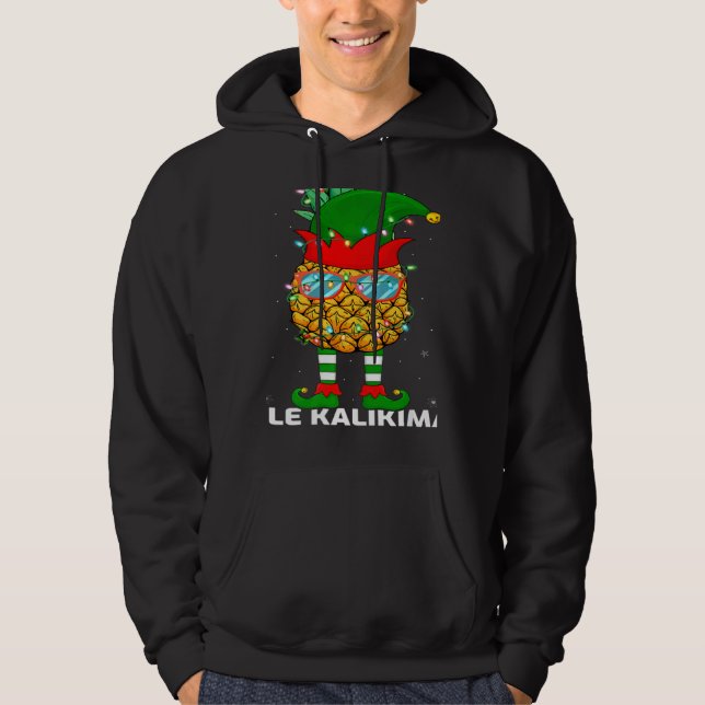 Sudadera Xmas Lighting Mele Kalikimaka Pineapple Elf Christ (Anverso)