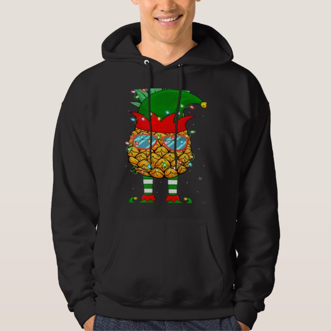 Sudadera Xmas Lighting Mele Kalikimaka Pineapple Elf Christ (Anverso)