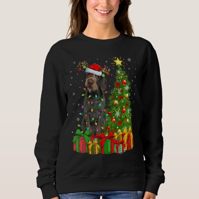 Sudadera Xmas Lights German Wirehaired Pointer Dog Christma (Anverso)