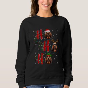 Sudadera Xmas Lights HO HO HO Bloodhound Dog Funny Ugly Chr