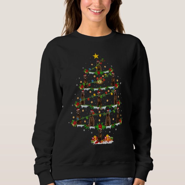 Sudadera Xmas Lights Irish Setter Dog Christmas Tree (Anverso)