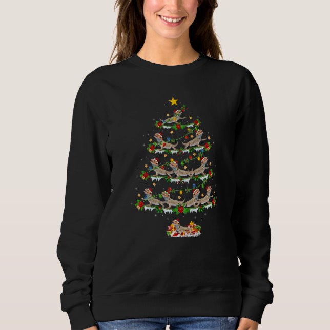 Sudadera Xmas Lights Santa Bearded Dragon Christmas Tree (Anverso)