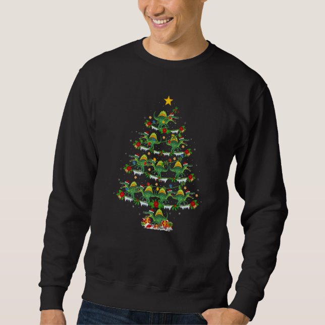 Sudadera Xmas Lights Spinosaurus Dinosaur Christmas Tree (Anverso)