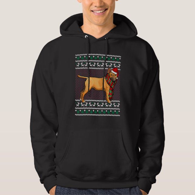 Sudadera Xmas Miniatura Bull Terrier Perro Santa Hat Ugly C (Anverso)