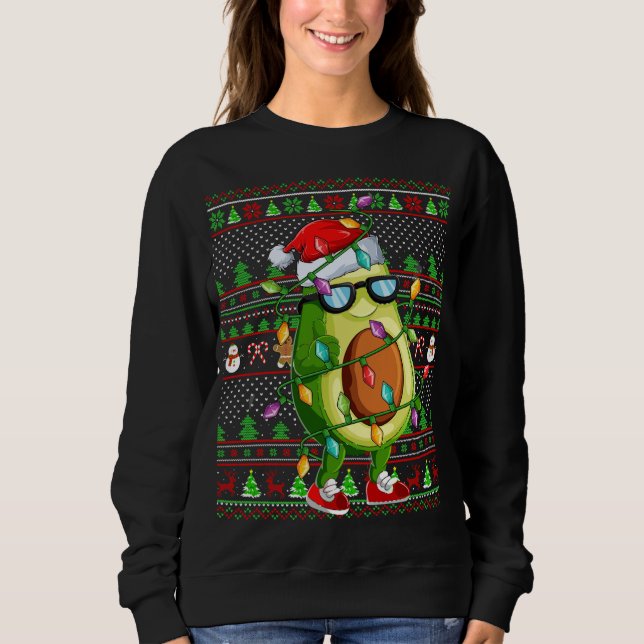 Sudadera Xmas Navidades de aguacate con iluminación de esti (Anverso)