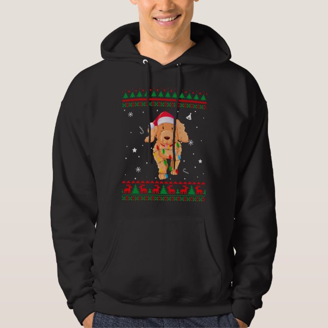 Sudadera Xmas Navidades suéteres feos alumbran amor a perro (Anverso)