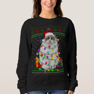 Sudadera Xmas Navidades suéteres feos iluminan el gato gati
