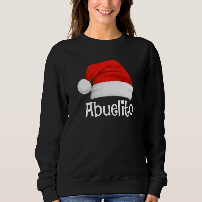 Sudadera Xmas Pajama Group Matching Abuelito Christmas Hat (Anverso)
