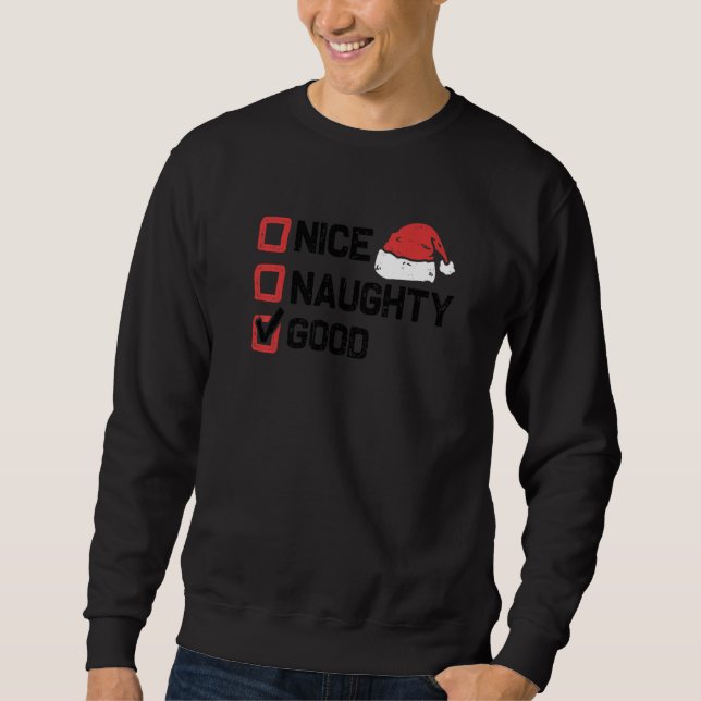 Sudadera Xmas Santa Nice Naughty Good Christmas List (Anverso)
