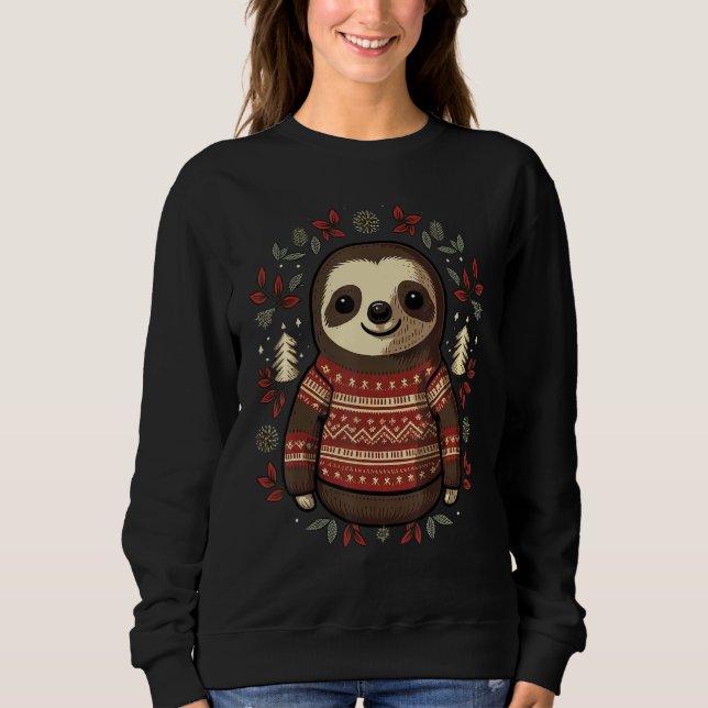 Sudadera Xmas Sloth Santa on Christmas Sloth (Anverso)