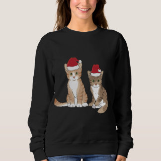 Sudadera Xmas Tabby Kitten Red Santa Hat Meow Cute Christma