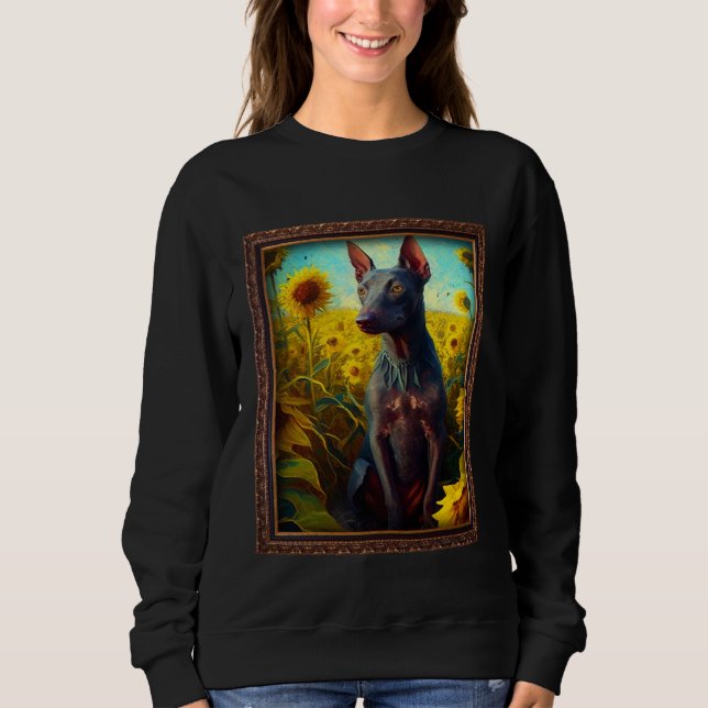 Sudadera Xoloitzcuintli Xolo Painting Sunflower Flower Mom  (Anverso)