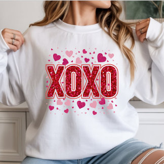 Sudadera XOXO – Cute Pink Typography Valentine’s Day